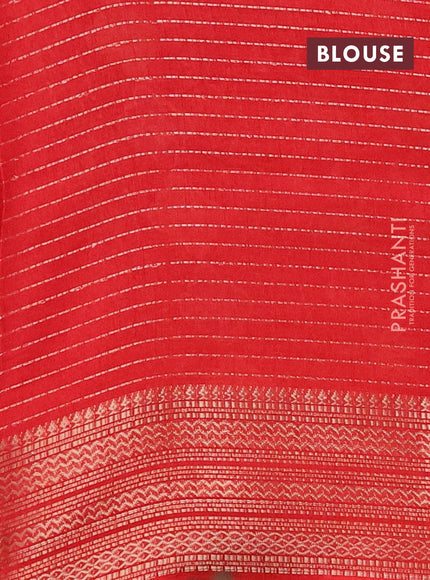 Semi dola saree black and red with allover zari weaves & floral prints and zari woven border