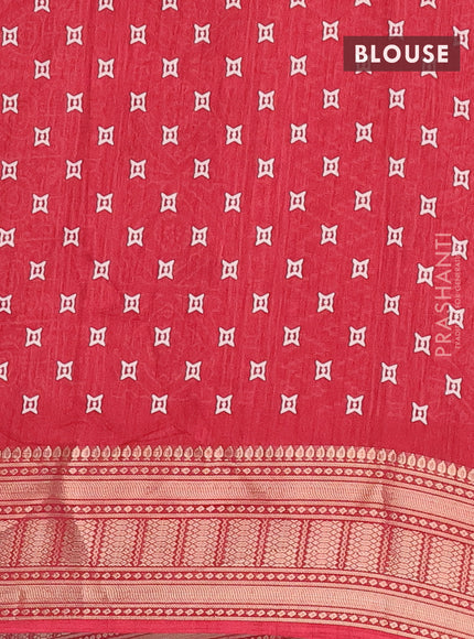 Semi dola saree maroon with allover zig zag prints and zari woven border