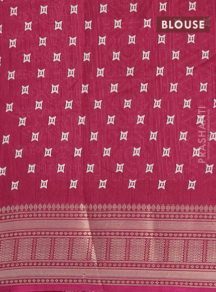 Semi dola saree wine shade with allover zig zag prints and zari woven border