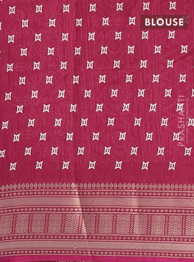 Semi dola saree wine shade with allover zig zag prints and zari woven border