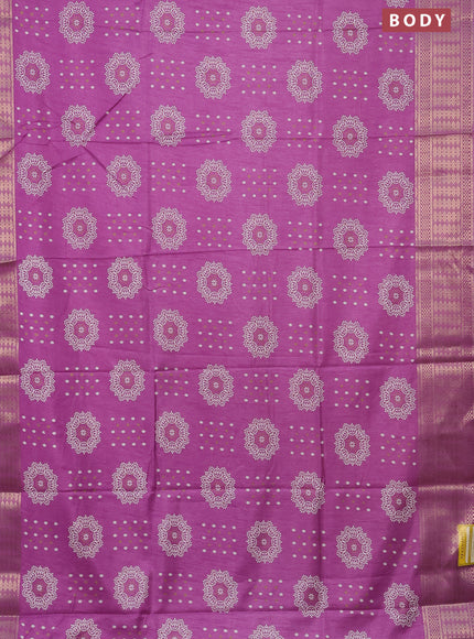 Semi dola saree lotus pink with butta prints and zari woven border