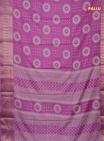 Semi dola saree lotus pink with butta prints and zari woven border