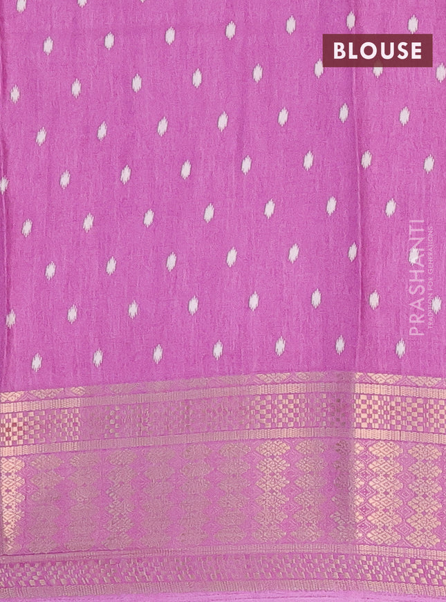 Semi dola saree lotus pink with butta prints and zari woven border