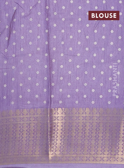 Semi dola saree lavender with allover prints and zari woven border