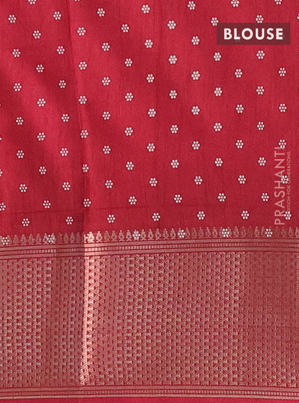 Semi dola saree maroon with allover prints and zari woven border