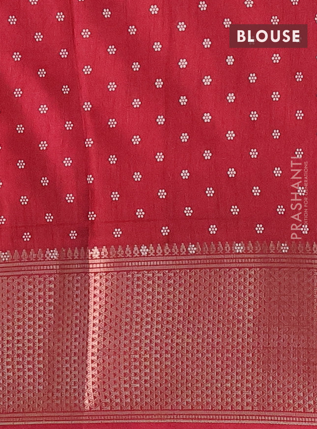 Semi dola saree maroon with allover prints and zari woven border