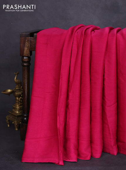 Modal silk saree pink and black with plain body and ajrakh printed pallu & blouse