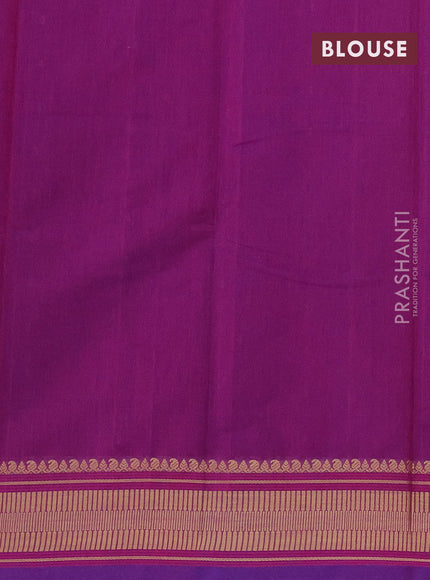Kanchi cotton saree dual shade of purple with thread woven buttas and thread woven border