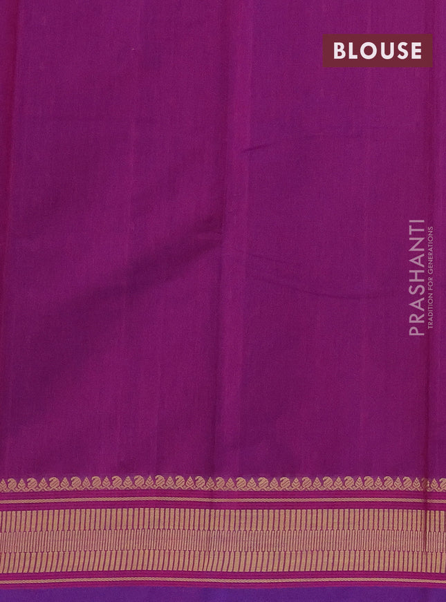 Kanchi cotton saree dual shade of purple with thread woven buttas and thread woven border
