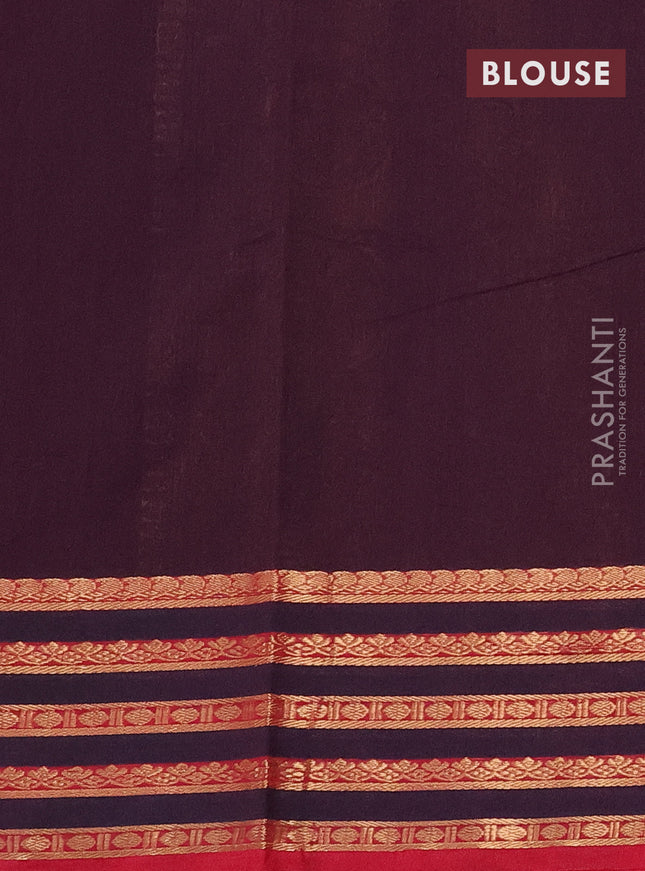 Kanchi cotton saree wine shade and maroon with zari woven buttas and zari woven border