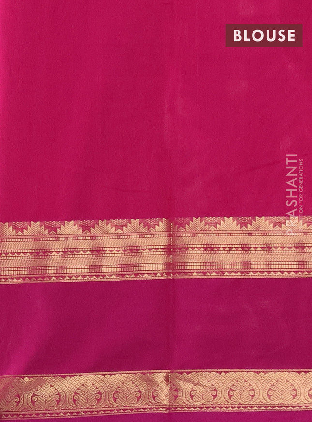 Kanchi cotton saree magenta pink with allover thread woven checks & 1000 buttas and rettapet zari woven border