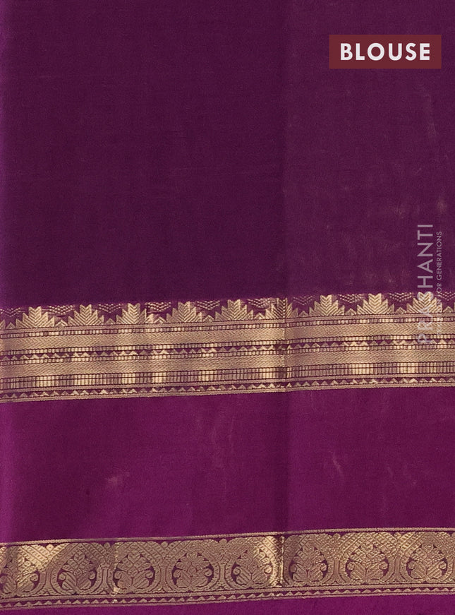 Kanchi cotton saree purple with allover thread woven checks & 1000 buttas and rettapet zari woven border
