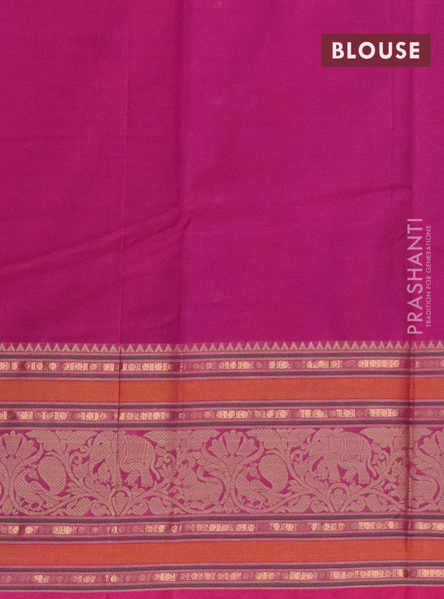 Kanchi cotton saree pink with woven buttas and long woven border