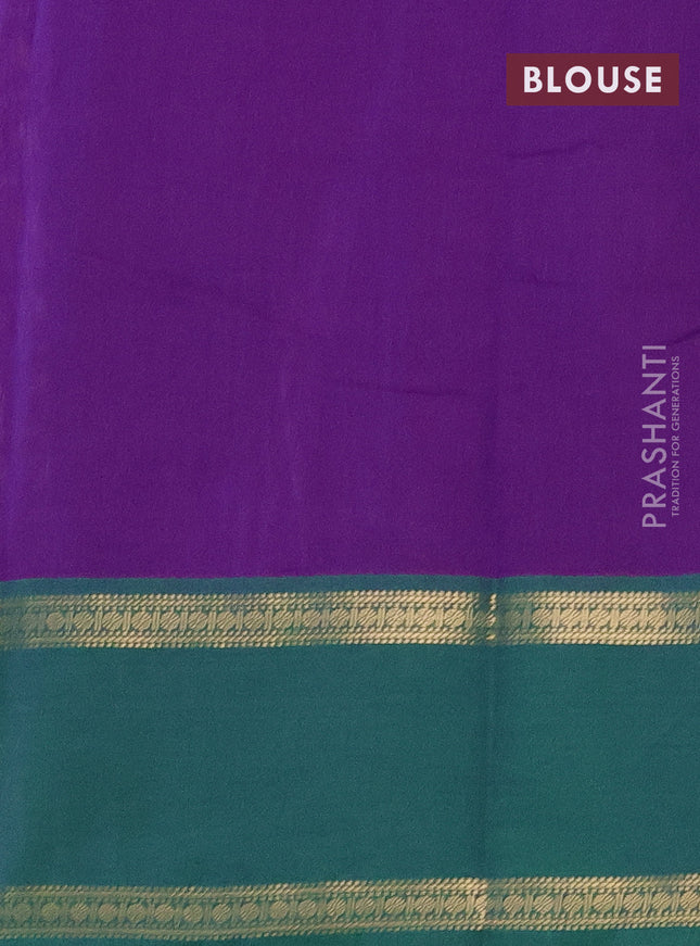 Kanchi cotton saree violet and green with allover thread checks & 1000 buttas and rettapet zari woven border