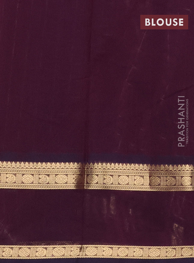 Kanchi cotton saree deep wine shade with allover zari checked pattern and rettapet zari woven border