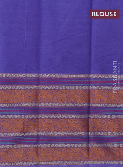 Kanchi cotton saree lavender with thread woven buttas and long thread woven border