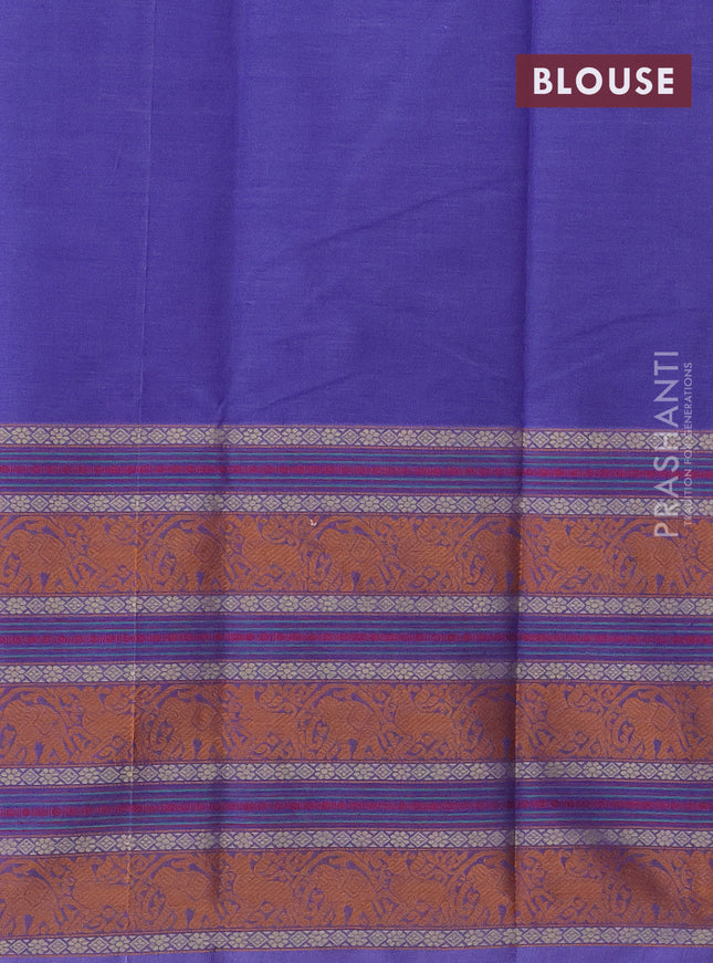 Kanchi cotton saree lavender with thread woven buttas and long thread woven border