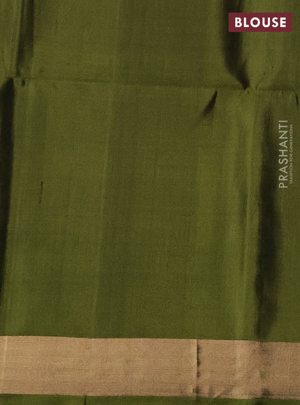 Ikat soft silk saree purple and mehendi green with allover ikat weaves and temple design zari woven border