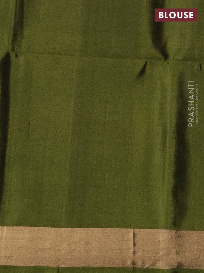 Ikat soft silk saree purple and mehendi green with allover ikat weaves and temple design zari woven border
