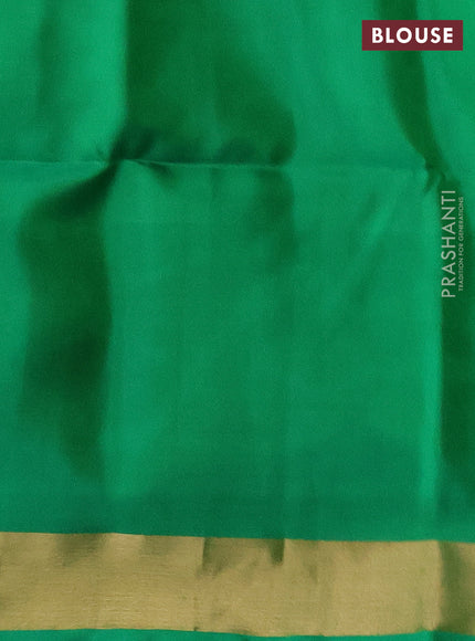 Ikat soft silk saree deep purple and green with allover ikat weaves and long zari woven ikat style border