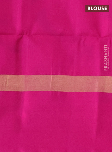 Ikat soft silk saree teal blue and pink with allover ikat weaves and long zari woven ikat style border