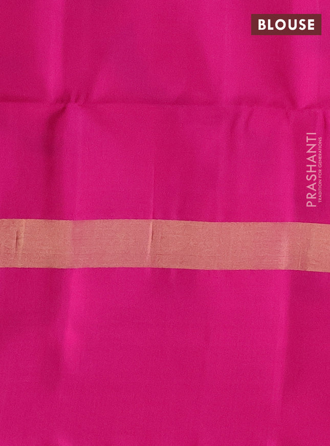 Ikat soft silk saree teal blue and pink with allover ikat weaves and long zari woven ikat style border