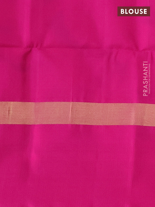 Ikat soft silk saree teal blue and pink with allover ikat weaves and long zari woven ikat style border