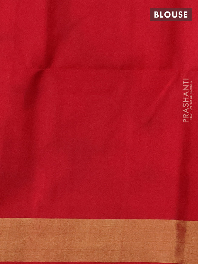 Ikat soft silk saree yellow and red with allover ikat weaves and long ikat woven zari border