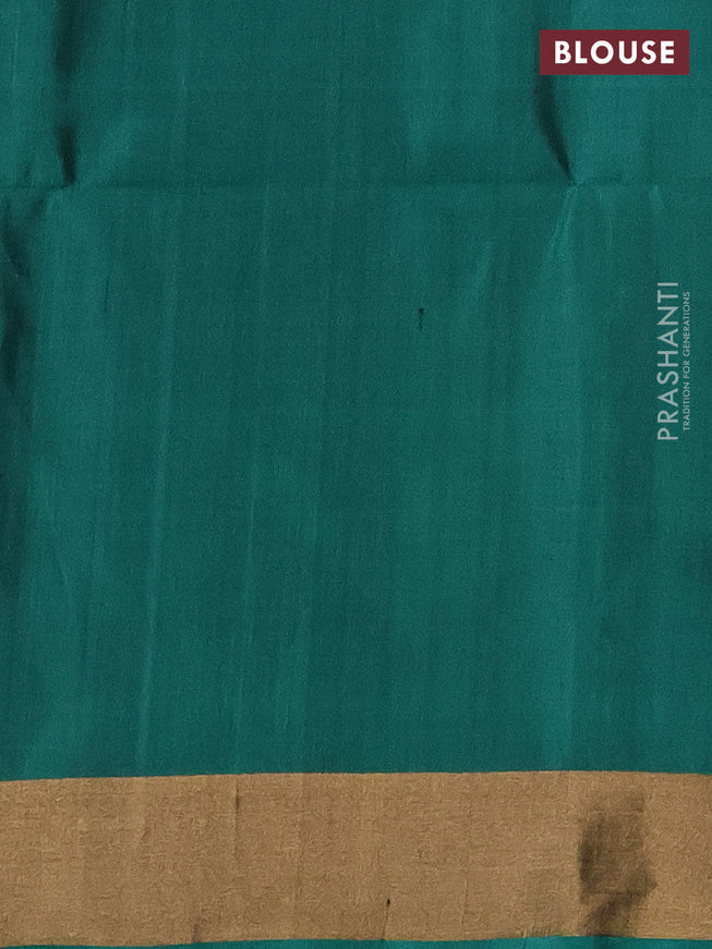 Ikat soft silk saree dual shade of pink and dark green with allover ikat weaves and long ikat woven zari border