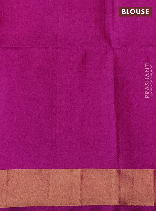 Ikat soft silk saree teal green and purple with allover ikat weaves and long zari woven ikat style border