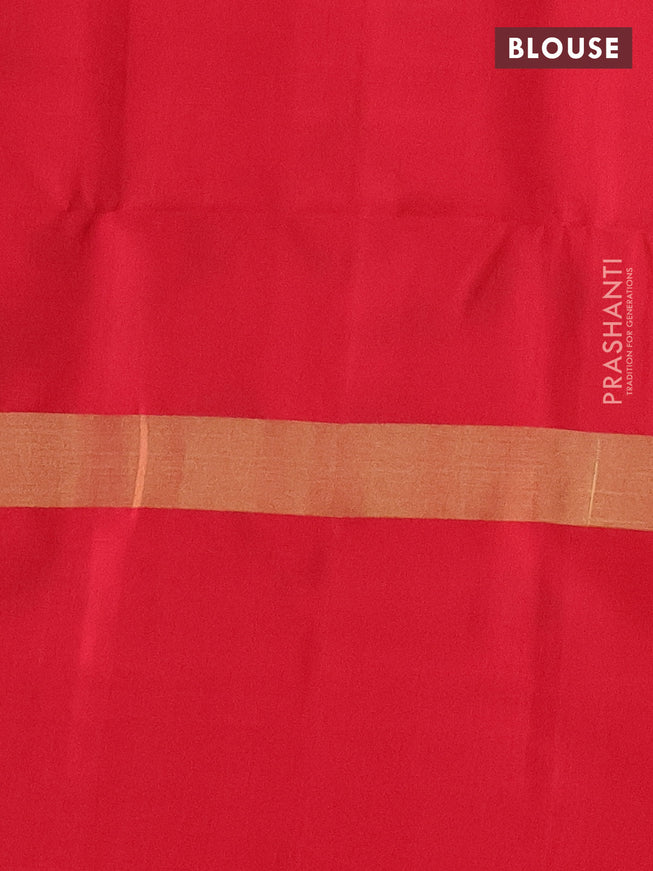 Ikat soft silk saree violet and red with allover ikat weaves and long zari woven ikat style border