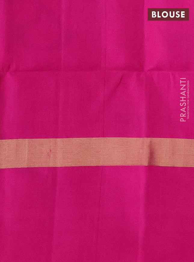 Ikat soft silk saree teal green and pink with allover ikat weaves and long zari woven ikat style border