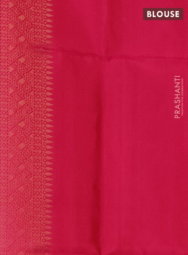 Ikat soft silk saree beige and pink with allover zari & ikat weaves in borderless style