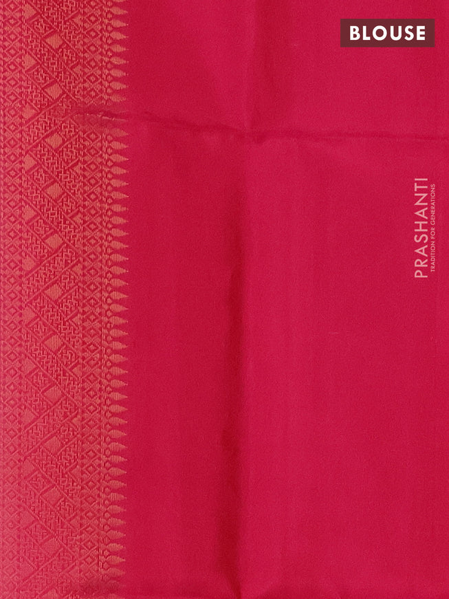 Ikat soft silk saree beige and pink with allover zari & ikat weaves in borderless style