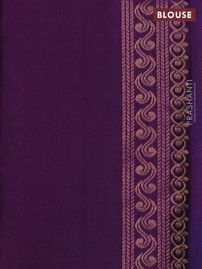 Ikat soft silk saree light blue and purple with allover zari & ikat weaves in borderless style