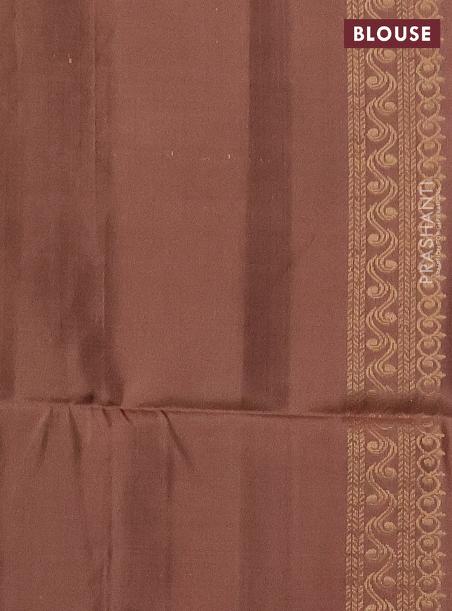 Ikat soft silk saree pastel pink and brown with allover zari & ikat weaves in borderless style