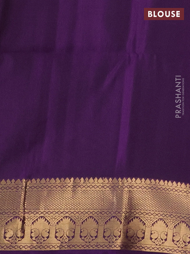 Ikat soft silk saree sap green and violet with allover ikat weaves and zari woven border