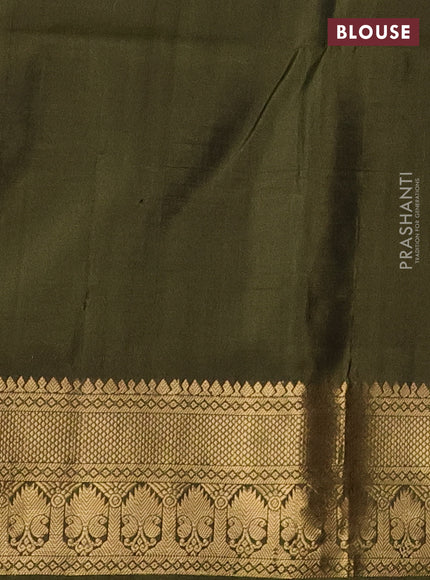 Ikat soft silk saree pink and mehendi green with allover ikat weaves and zari woven border