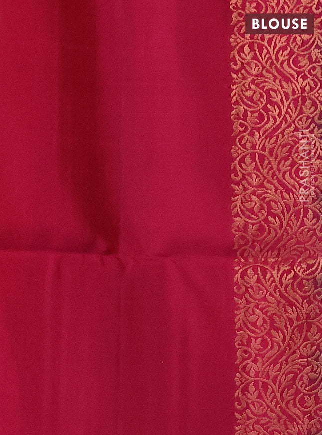 Ikat soft silk saree blue and pink with zari buttas & ikat weaes in borderless style