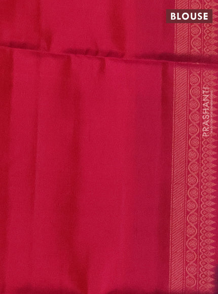 Ikat soft silk saree navy blue and pink with zari buttas & ikat weaes in borderless style