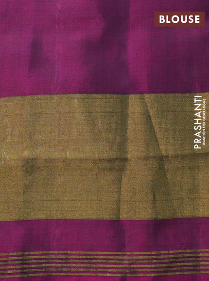 Rajkot patola silk saree cs blue and deep purple with allover ikat weaves and long zari woven border