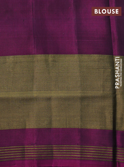 Rajkot patola silk saree cs blue and dark magenta pink with allover ikat weaves and long zari woven border