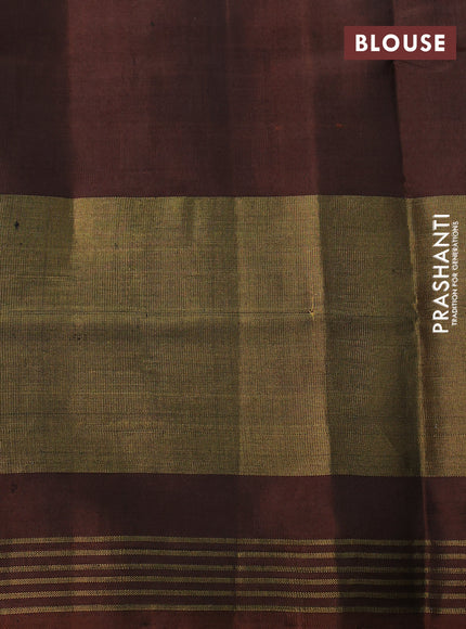 Rajkot patola silk saree dual shade of pink and brown with allover ikat weaves and long zari woven border