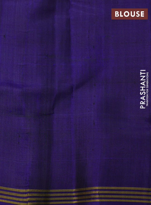 Rajkot patola silk saree maroon and blue with allover ikat weaves and simple zari border