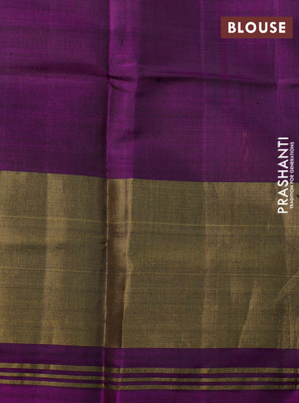 Rajkot patola silk saree dark pink and deep purple with allover ikat weaves and long zari woven border