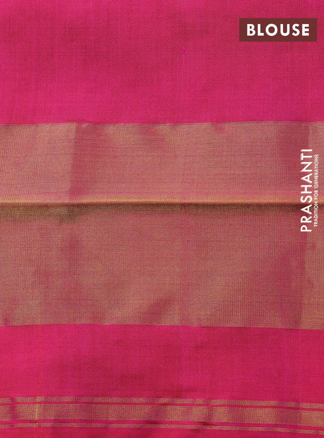 Rajkot patola silk saree light green and pink with plain body and long zari woven border