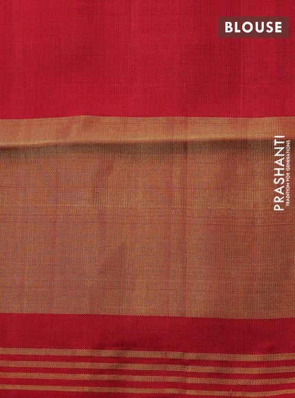 Rajkot patola silk saree dual shade of maroon and red with allover ikat weaves and long zari woven border