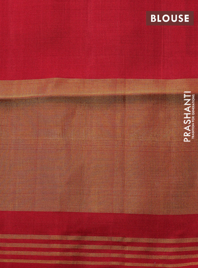 Rajkot patola silk saree dual shade of maroon and red with allover ikat weaves and long zari woven border