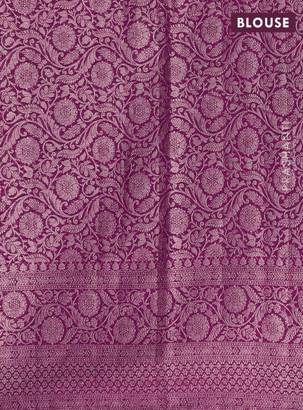 Semi chiniya saree deep purple with woven buttas and woven border