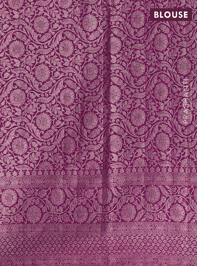 Semi chiniya saree deep purple with woven buttas and woven border